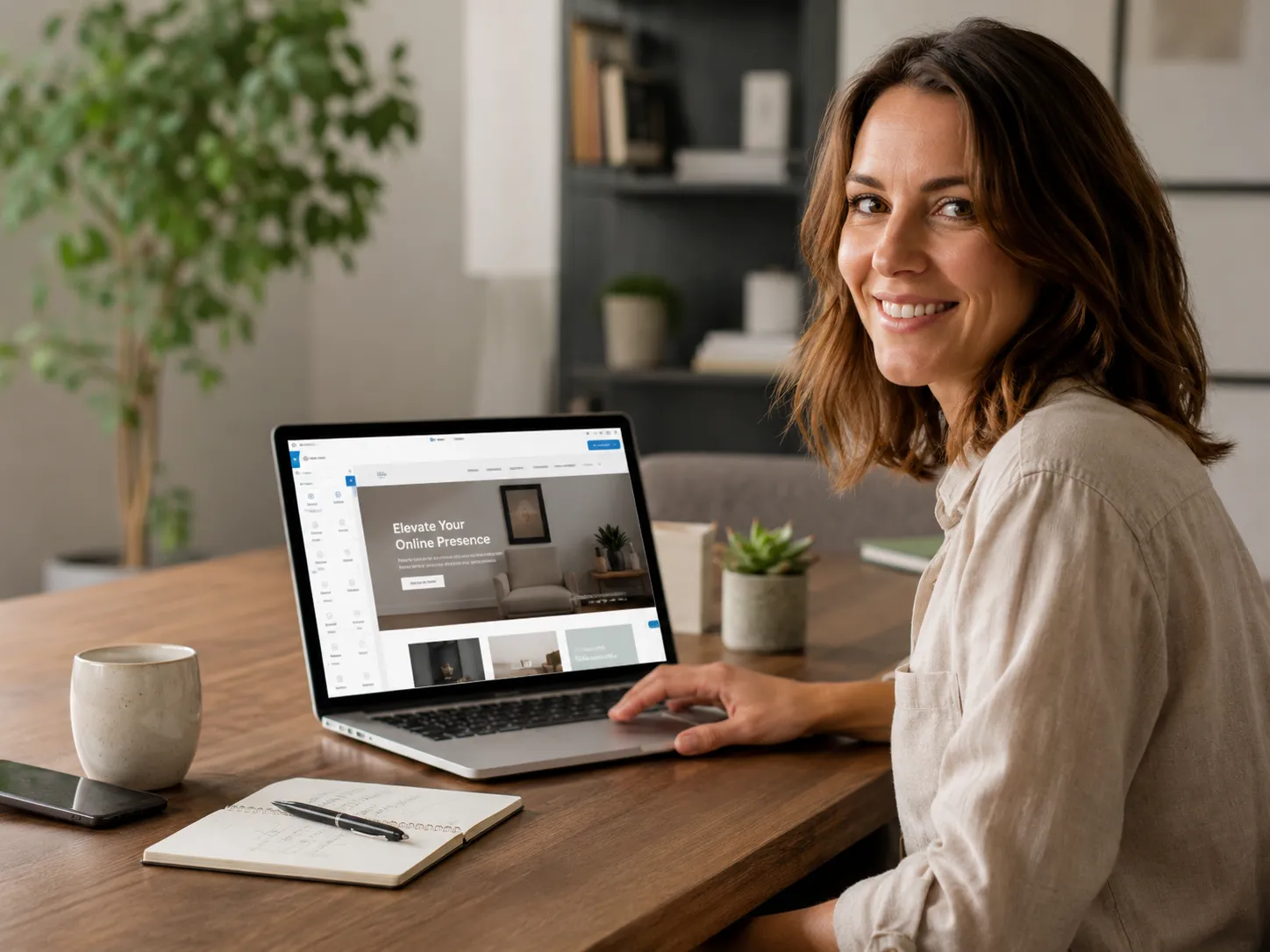Propriétaire d’entreprise consultant l’analytique de son site sur un ordinateur portable